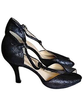 Eden Open Toe D'Orsay Leather Pumps Made In Italy 40 US 9 Black